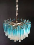 Gorgeous Murano Quadriedri Prisms Blue Chandelier product image
