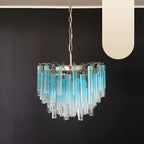 Gorgeous Murano Quadriedri Prisms Blue Chandelier product image