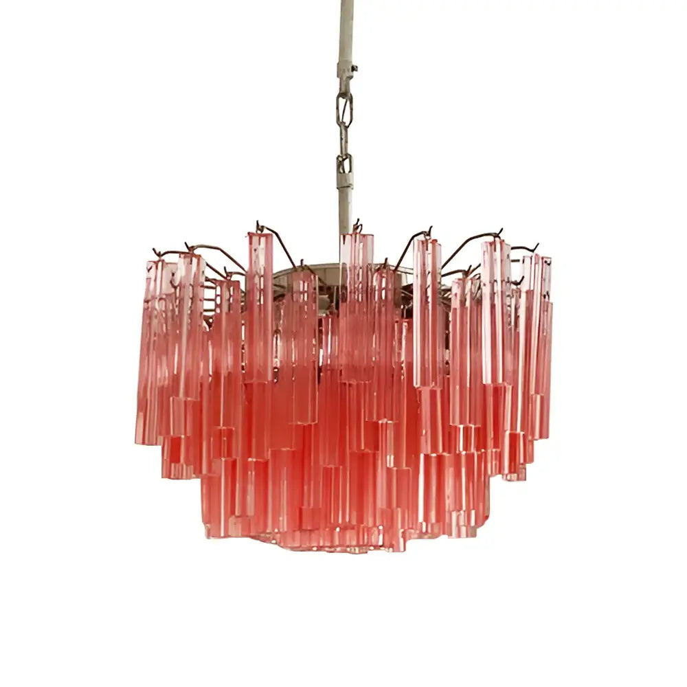 Gorgeous Murano Quadriedri Prisms Pink Chandelier product image