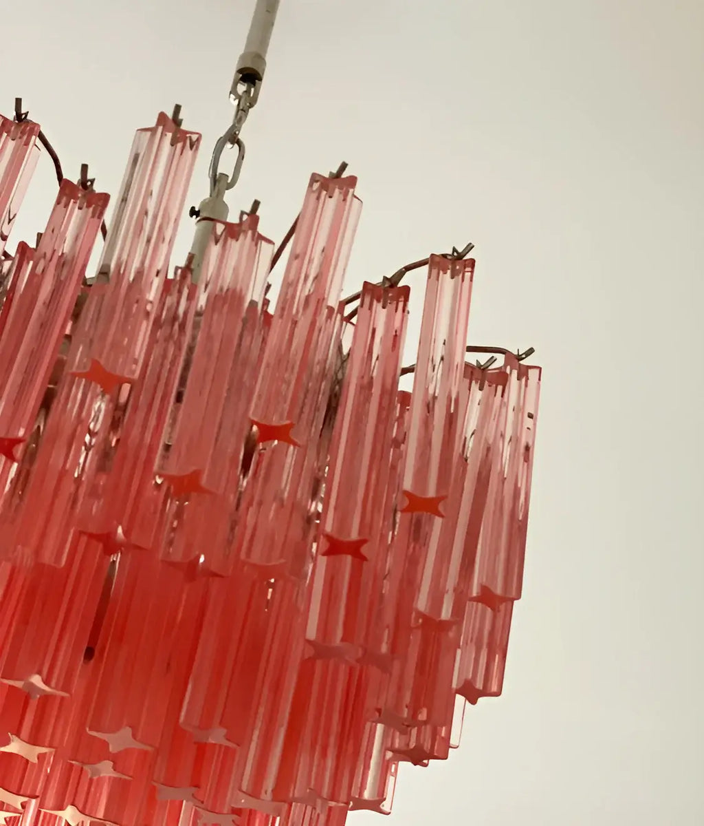 Gorgeous Murano Quadriedri Prisms Pink Chandelier product image
