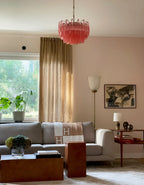 Gorgeous Murano Quadriedri Prisms Pink Chandelier product image