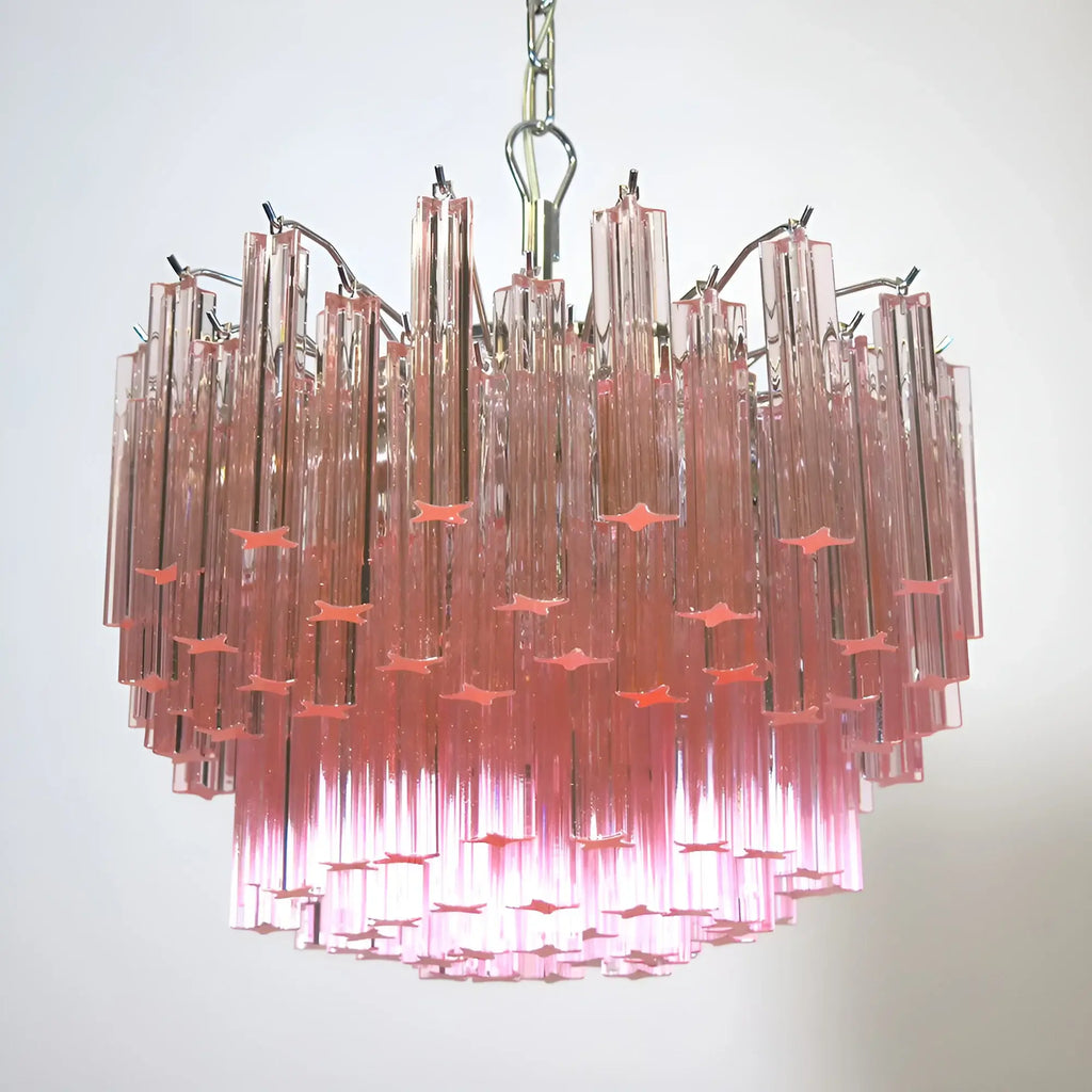 Gorgeous Murano Quadriedri Prisms Pink Chandelier product image