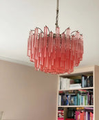 Gorgeous Murano Quadriedri Prisms Pink Chandelier product image