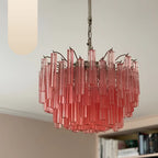 Gorgeous Murano Quadriedri Prisms Pink Chandelier product image