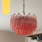 Gorgeous Murano Quadriedri Prisms Pink Chandelier product image