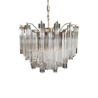 Gorgeous Murano Quadriedri Prisms Transparent Chandelier by Bling Lighting Studio