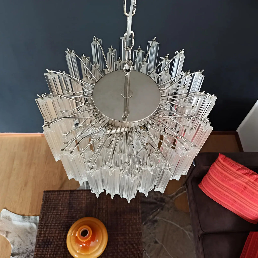 Gorgeous Murano Quadriedri Prisms Transparent Chandelier product image
