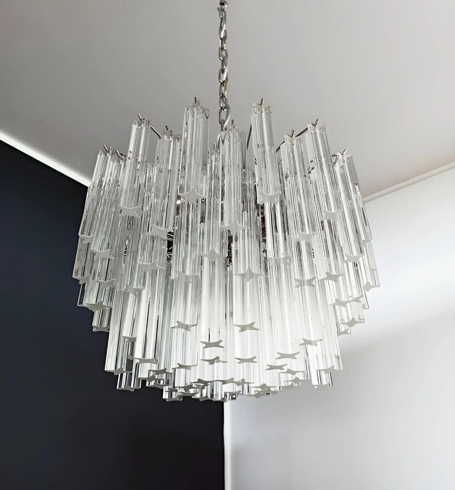 Gorgeous Murano Quadriedri Prisms Transparent Chandelier product image
