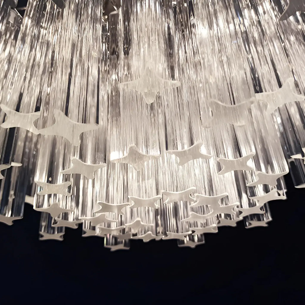 Gorgeous Murano Quadriedri Prisms Transparent Chandelier product image