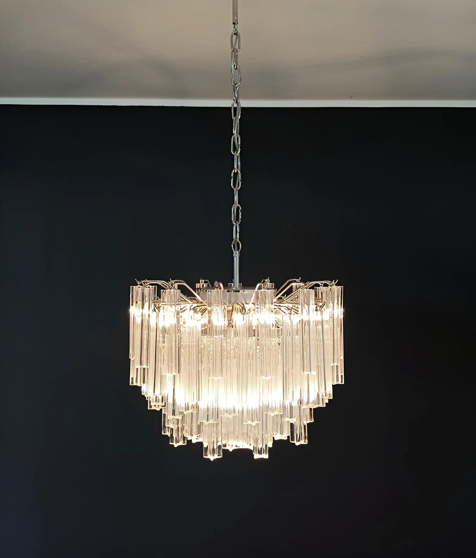 Gorgeous Murano Quadriedri Prisms Transparent Chandelier product image