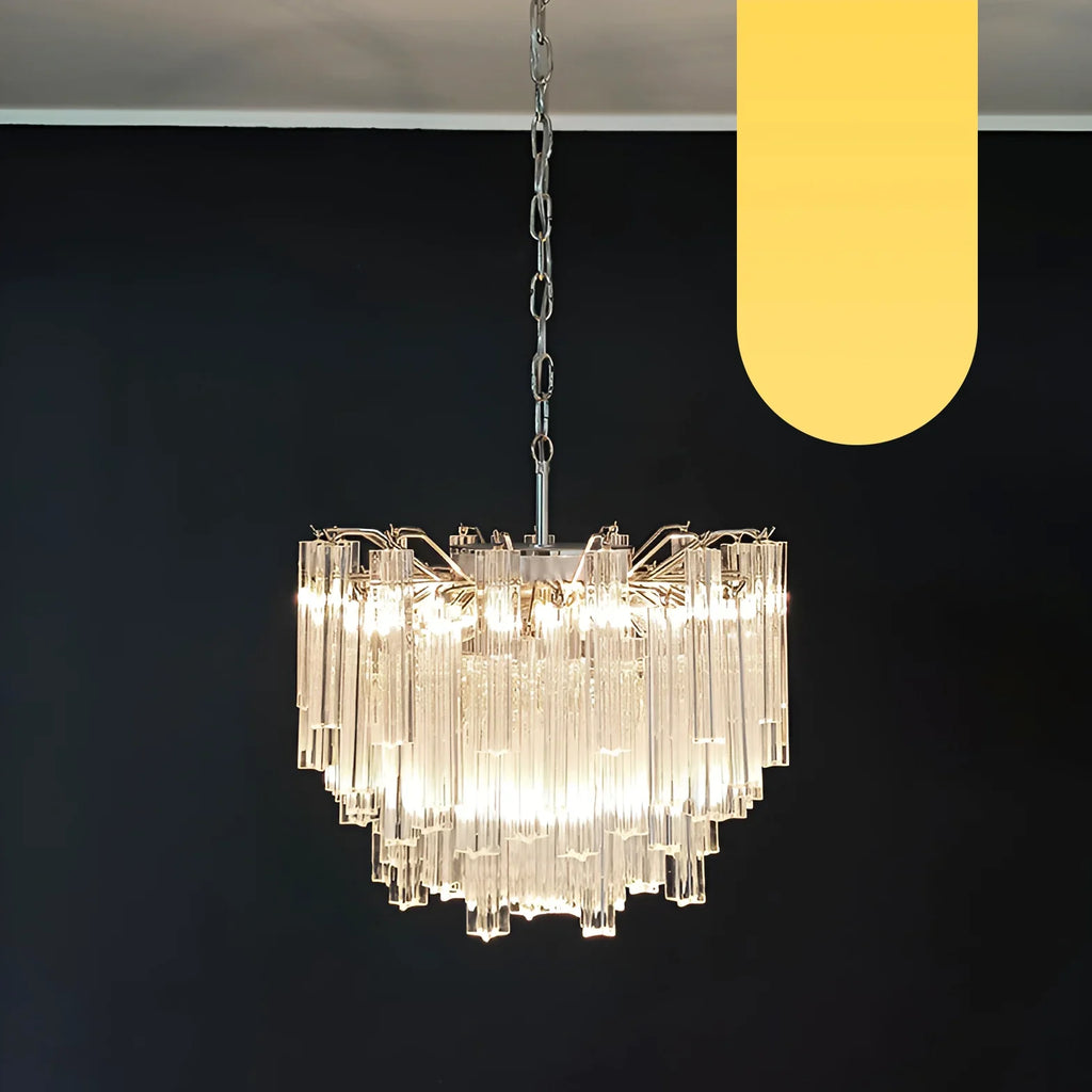 Gorgeous Murano Quadriedri Prisms Transparent Chandelier product image