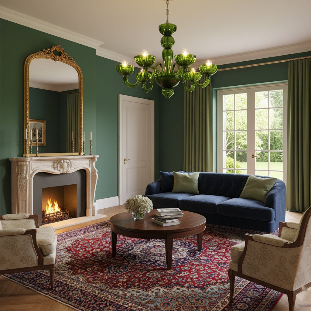 Green Ares Murano Glass Chandelier product image