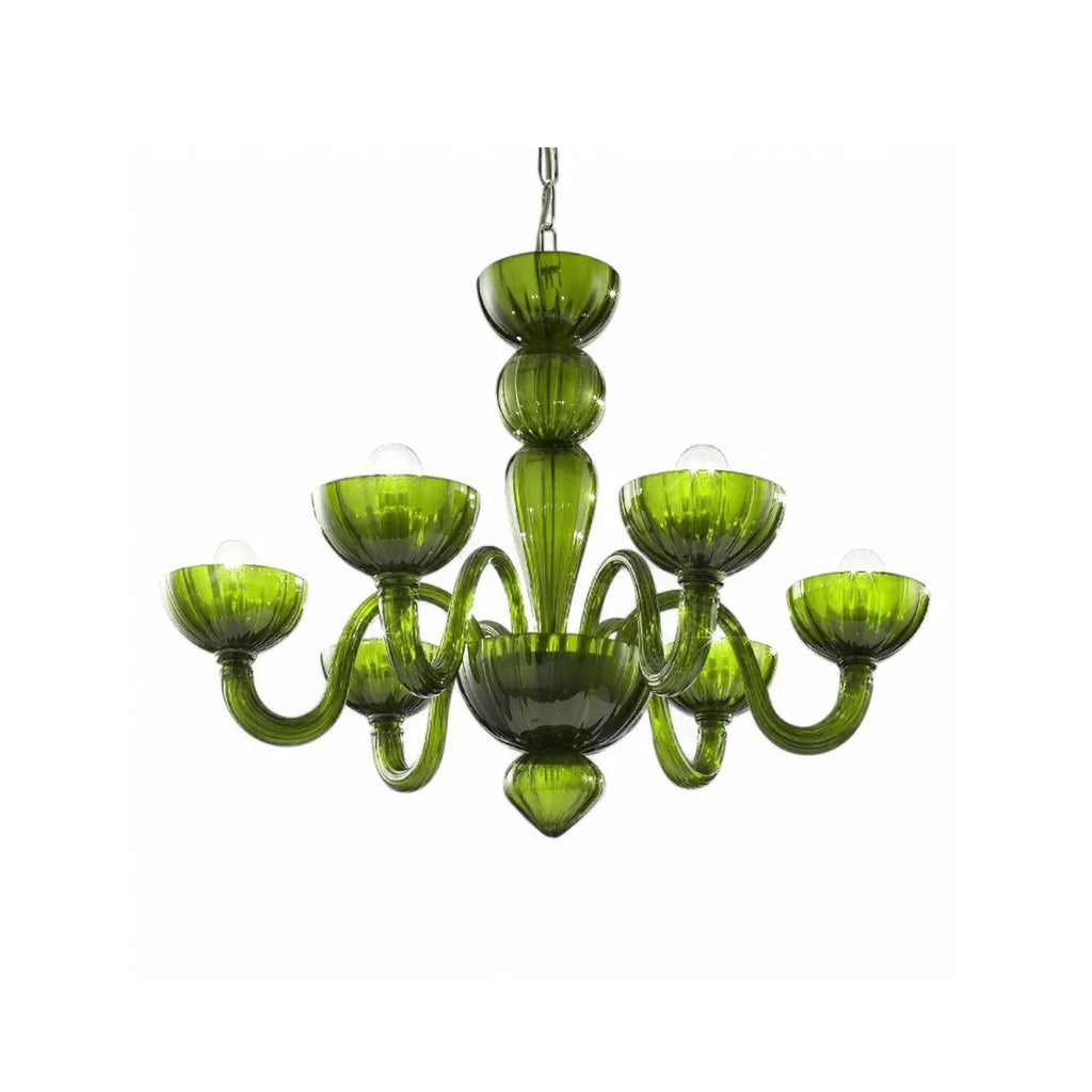 Green Ares Murano Glass Chandelier by Bling Lighting Studio