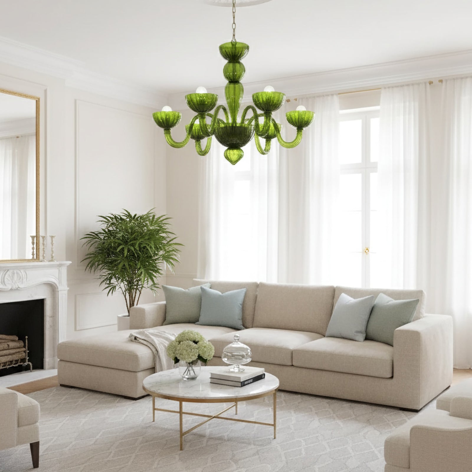 Green Ares Murano Glass Chandelier product image