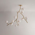 Modern Brass Branch Chandelier with Glass Globes product image