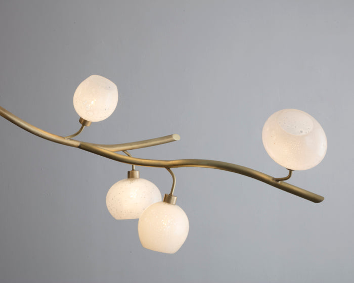 Modern Linear Brass Branches Chandelier for Dining Room by Bling Lighting Studio