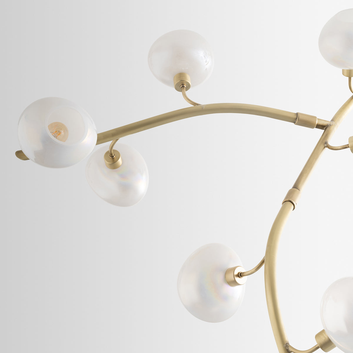 Modern Vertical Branches Glass Globe Chandelier by Bling Lighting Studio