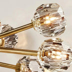 Hand-Cut Crystal Orb Branching Chandelier