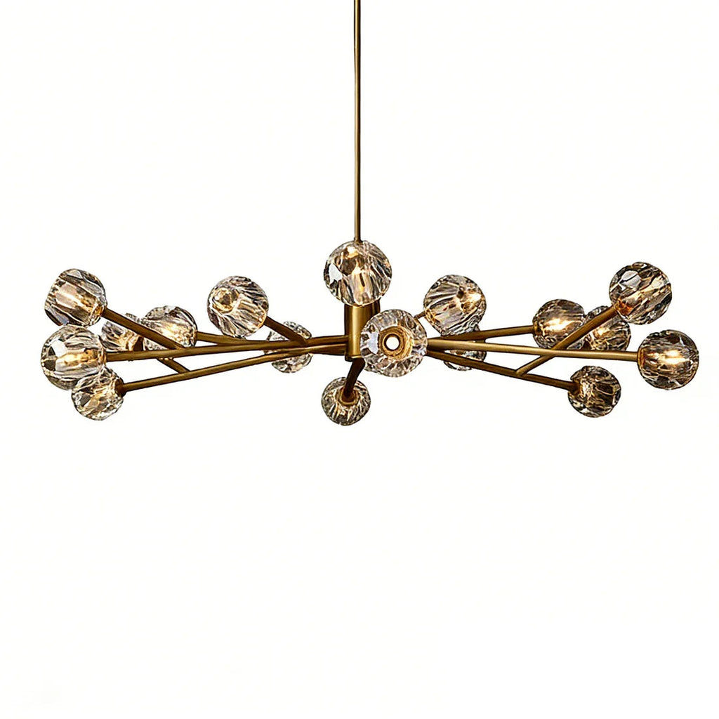 Hand-Cut Crystal Orb Branching Chandelier