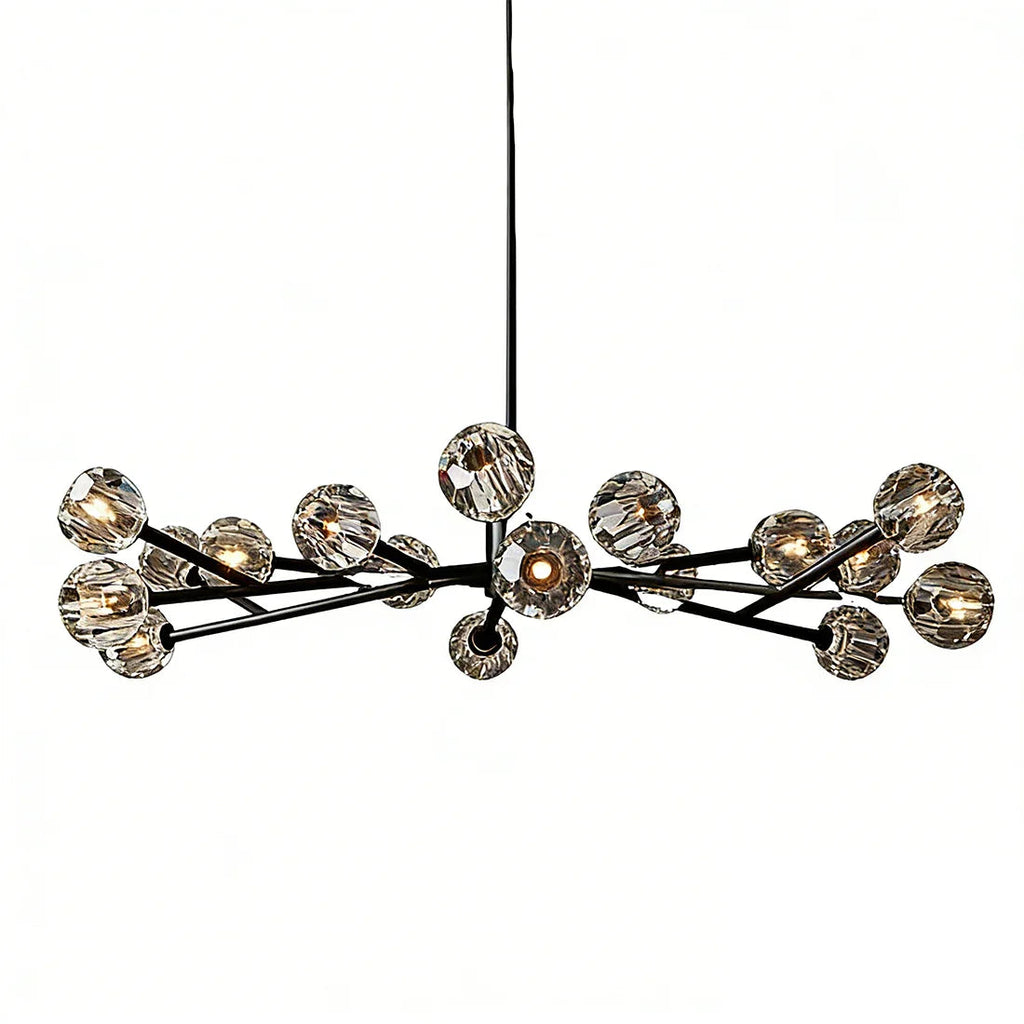 Hand-Cut Crystal Orb Branching Chandelier