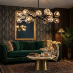Hand-Cut Crystal Orb Branching Chandelier