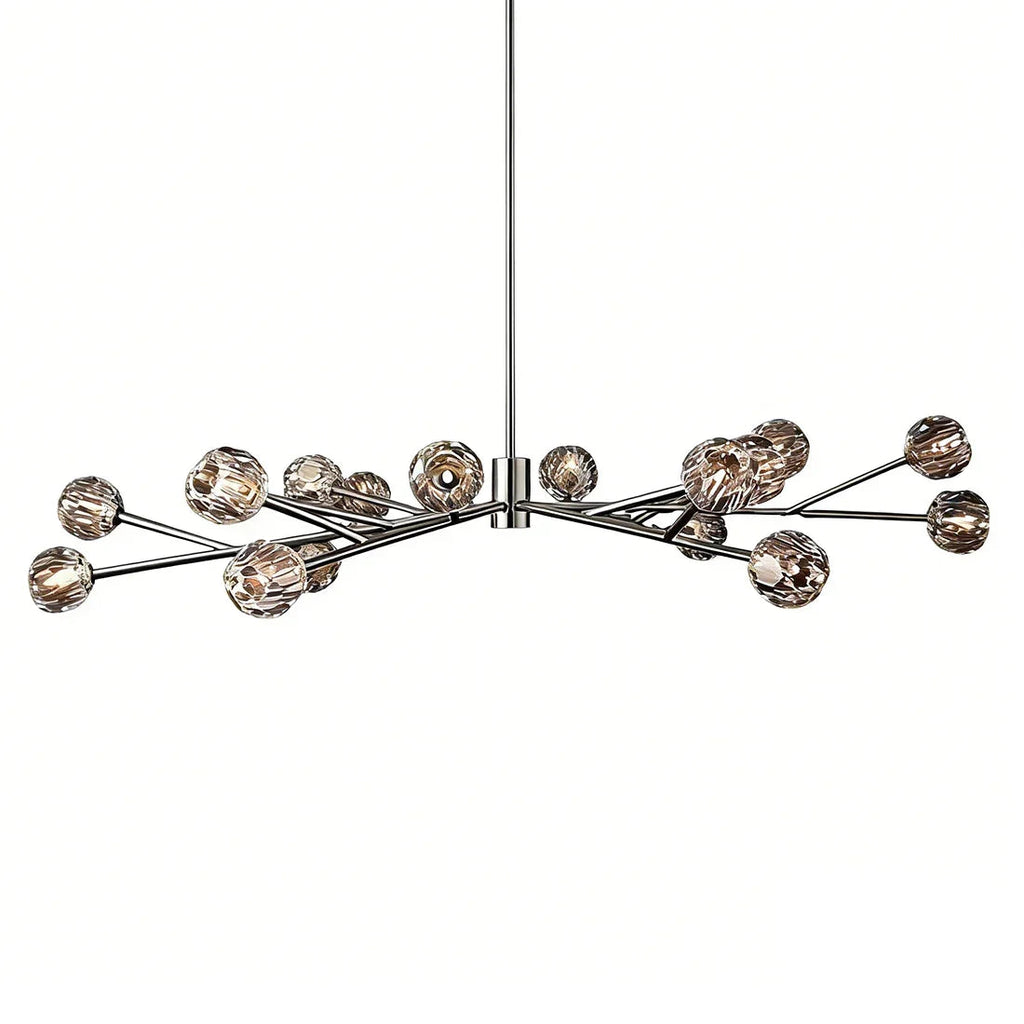 Hand-Cut Crystal Orb Branching Chandelier
