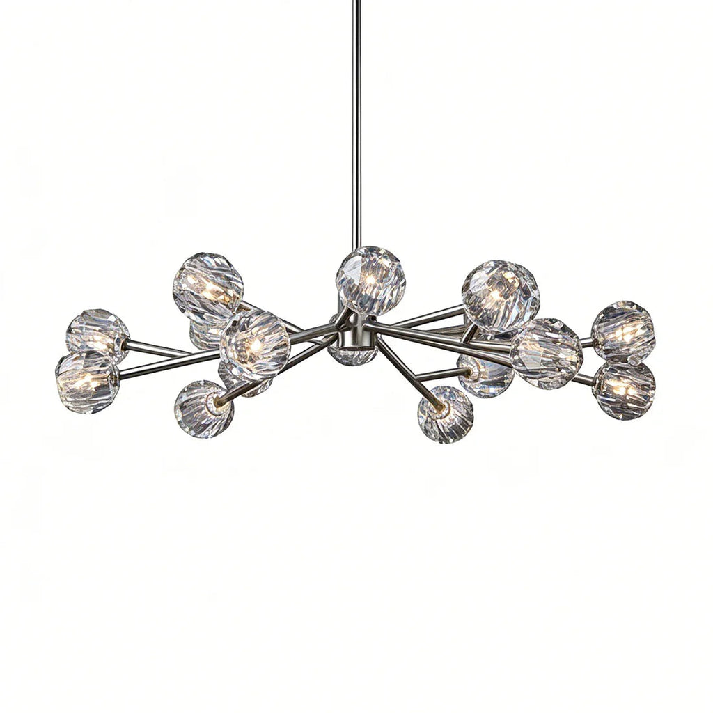 Hand-Cut Crystal Orb Branching Chandelier