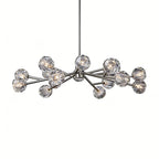Hand-Cut Crystal Orb Branching Chandelier