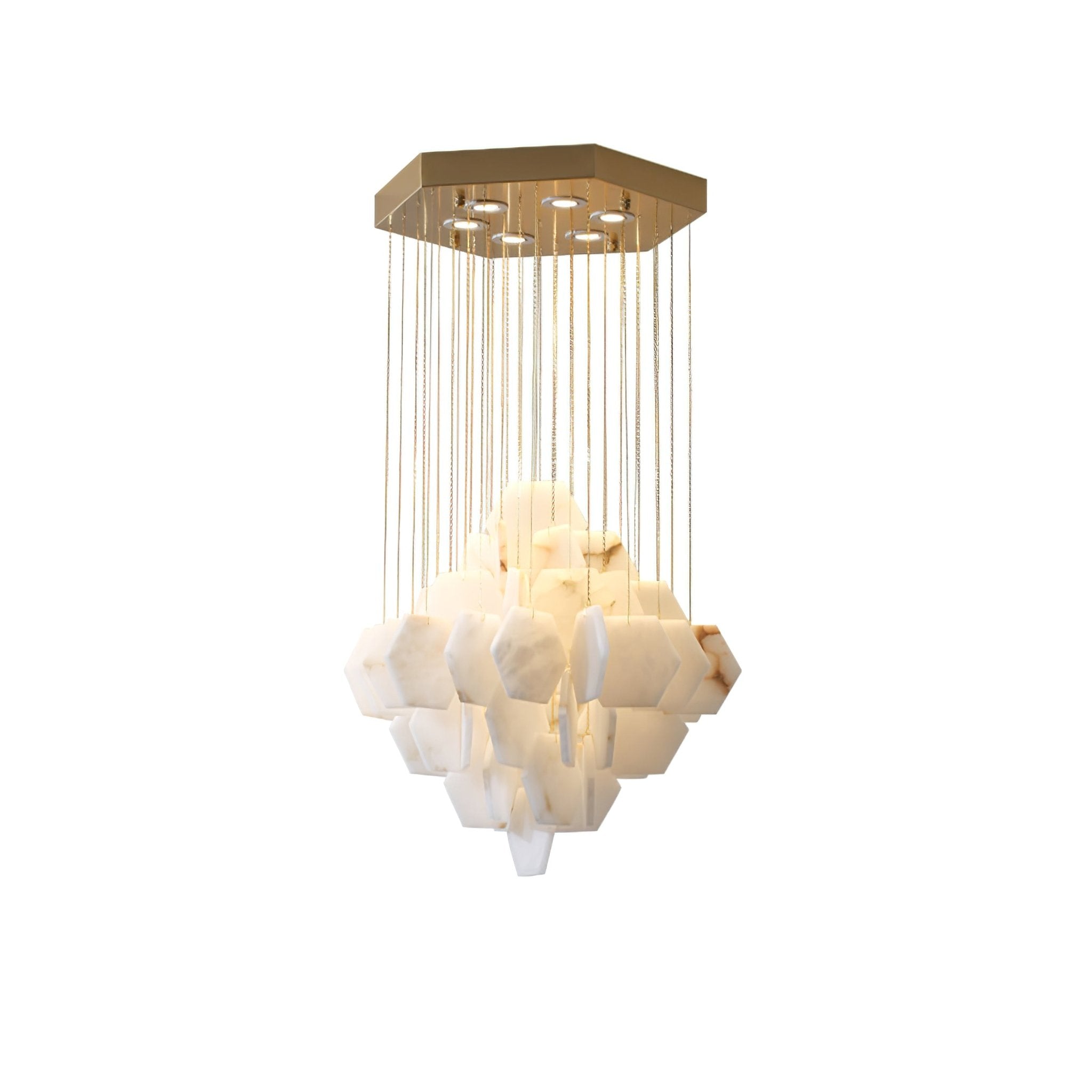 Hexa Alabaster Cascade Chandelier by Bling Lighting Studio
