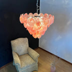 Pink Disc Murano Chandelier product image