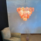 Pink Disc Murano Chandelier product image