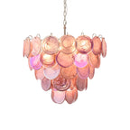Pink Disc Murano Chandelier by Bling Lighting Studio