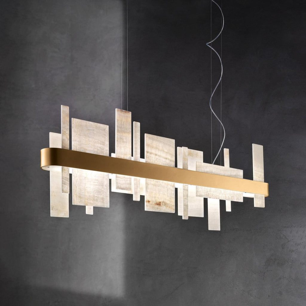 Honice Flake LED Alabaster Chandelier by Bling Lighting Studio