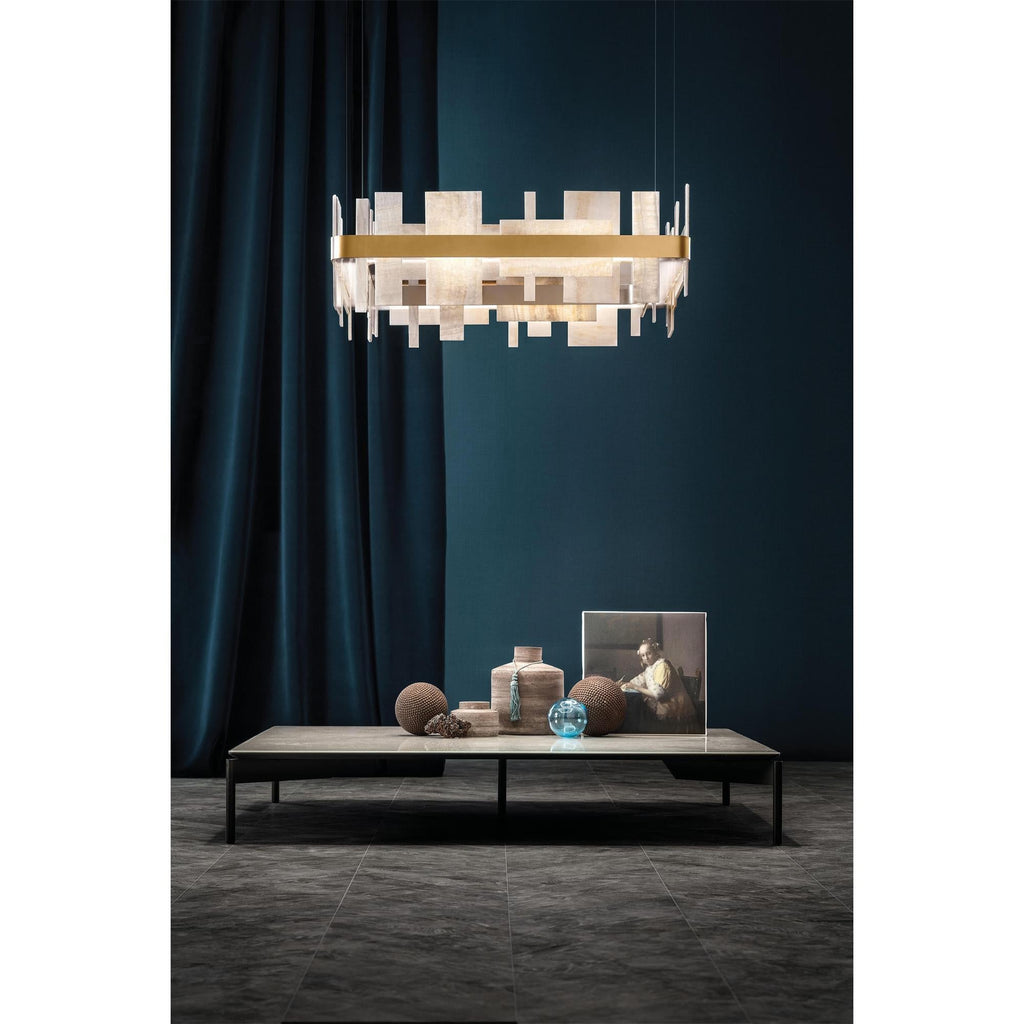 Honice Flake LED Alabaster Chandelier by Bling Lighting Studio
