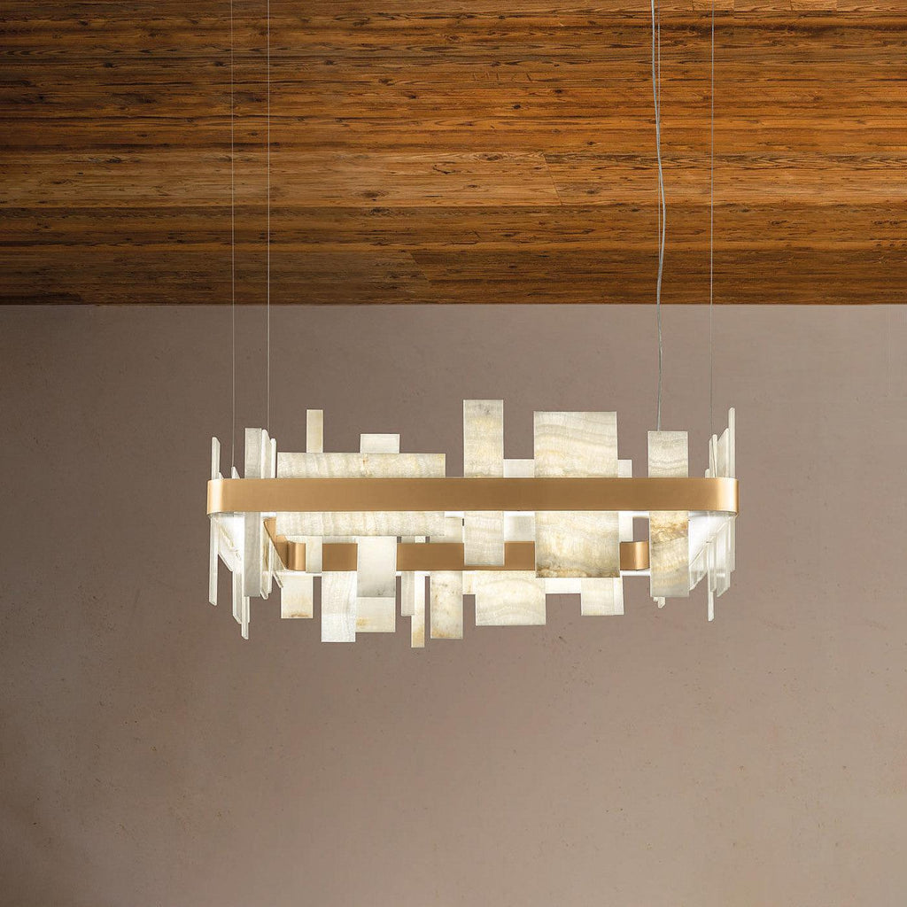 Honice Flake LED Alabaster Chandelier by Bling Lighting Studio