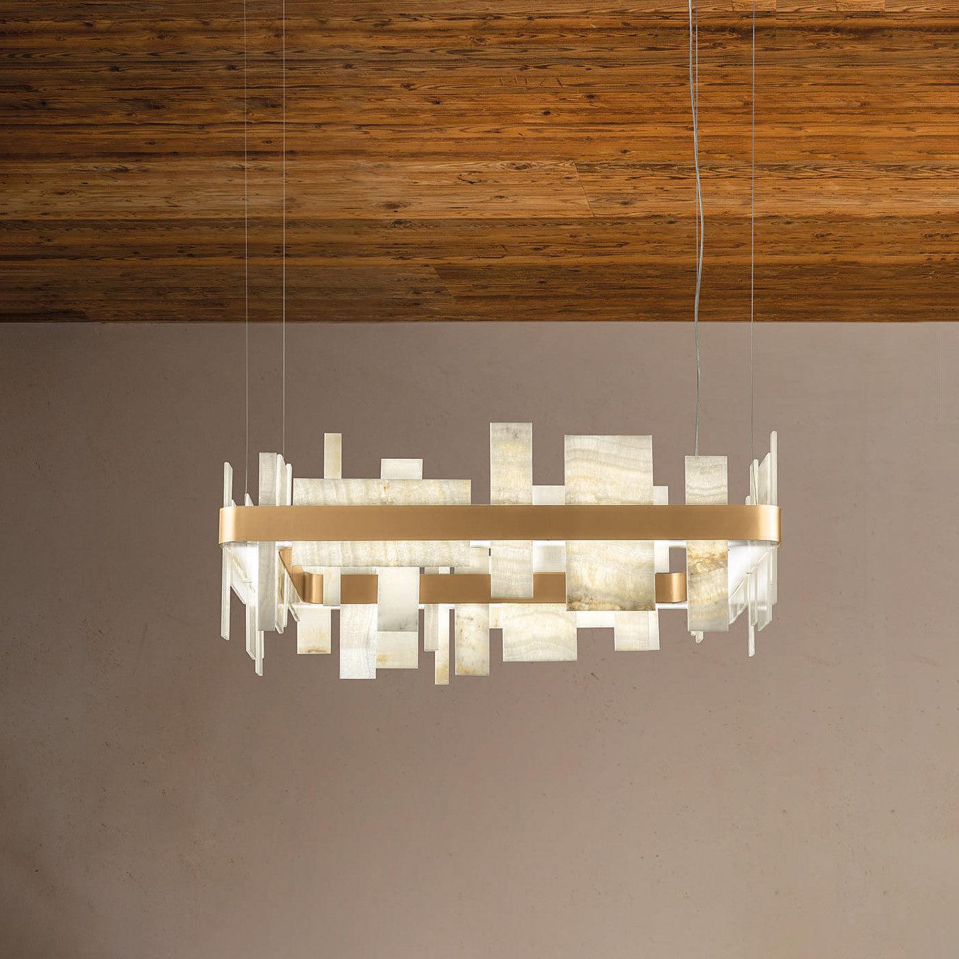 Honice Flake LED Alabaster Chandelier by Bling Lighting Studio