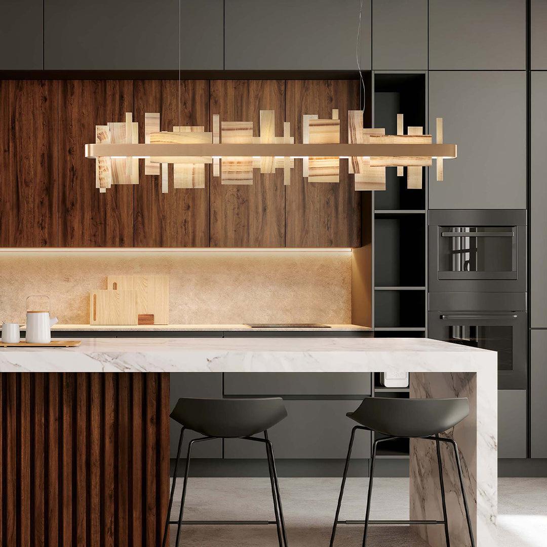Honice Flake LED Alabaster Chandelier by Bling Lighting Studio