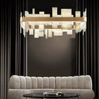 Honice Flake LED Alabaster Chandelier by Bling Lighting Studio