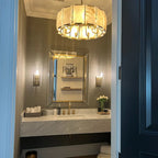 Modern Round Alabaster Chandelier for Living Room/Bedroom by Bling Lighting Studio