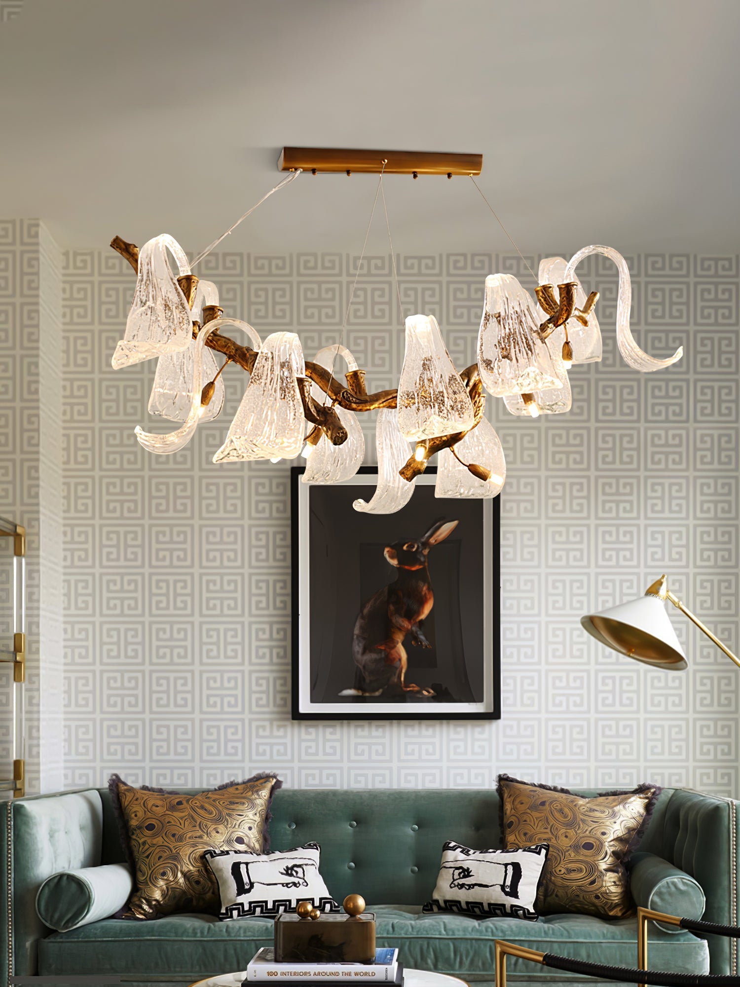 Icarus Wings Horizontal Branch Chandelier by Bling Lighting Studio