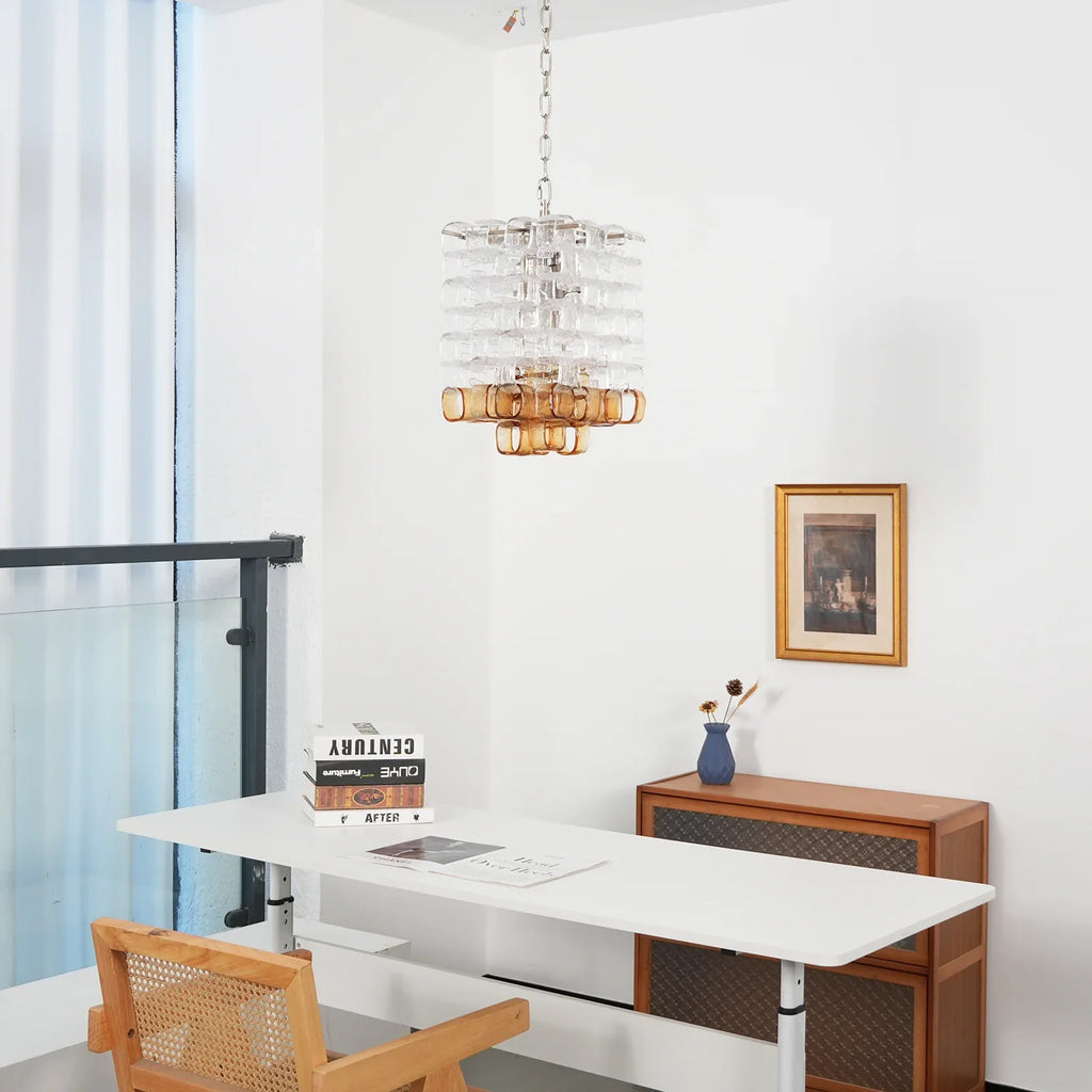 Ice Cube Glass Murano Chandelier material and finish detail