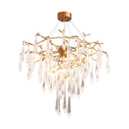 Icicle Branch Brass Crystal Chandelier by Bling Lighting Studio