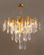 Icicle Branch Brass Crystal Chandelier by Bling Lighting Studio