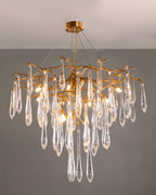 Icicle Branch Brass Crystal Chandelier by Bling Lighting Studio