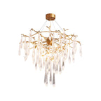 Icicle Branch Brass Crystal Chandelier by Bling Lighting Studio