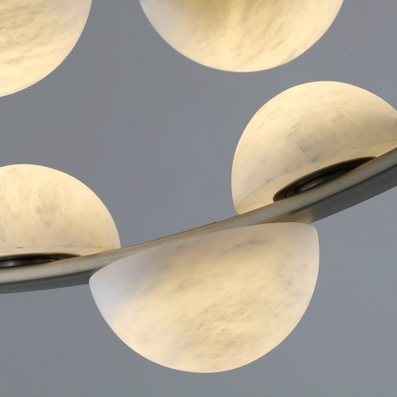 Modern Belt Alabaster Drops LED Chandelier by Bling Lighting Studio