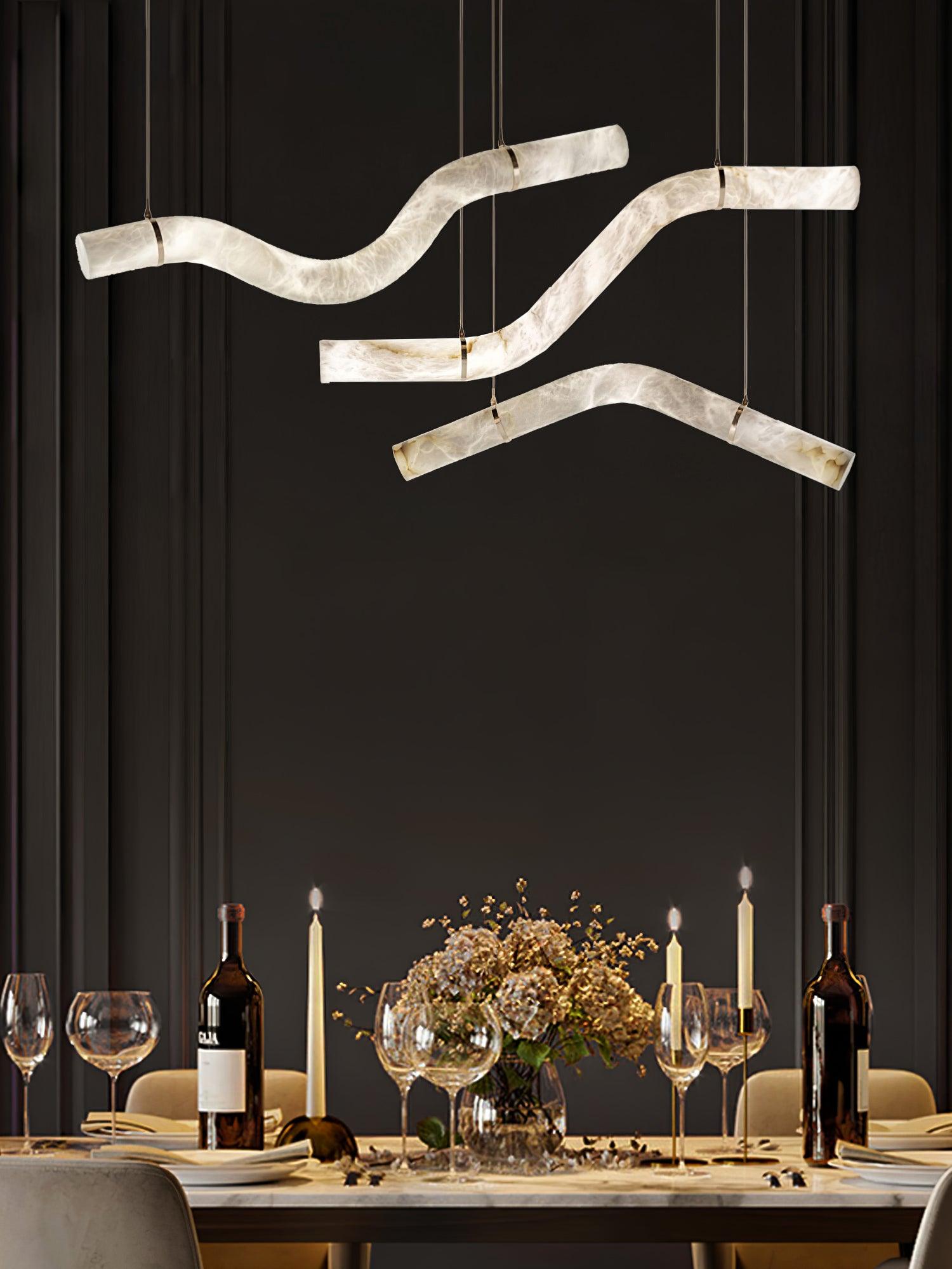 Streamlined Alabaster Pendant Lamp by Bling Lighting Studio