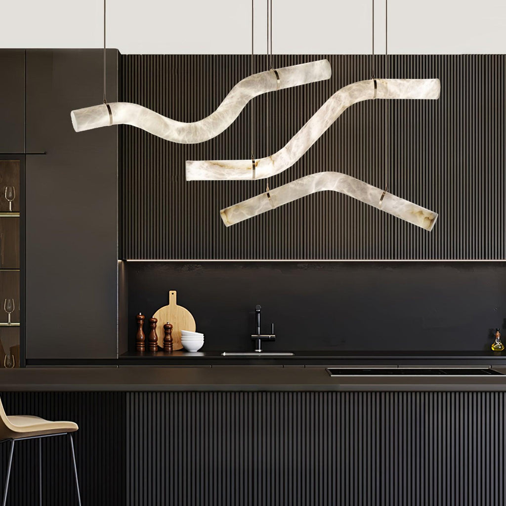 Streamlined Alabaster Pendant Lamp by Bling Lighting Studio