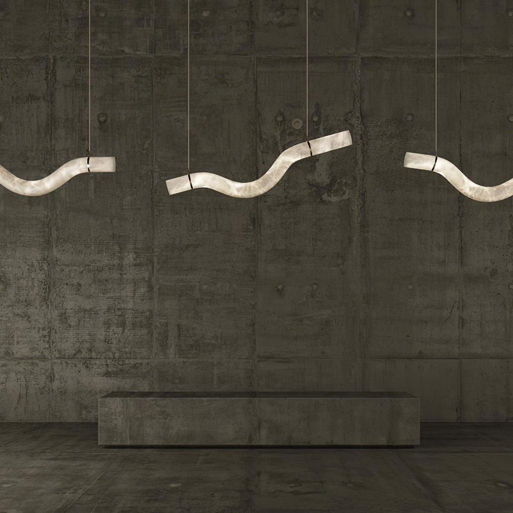 Streamlined Alabaster Pendant Lamp by Bling Lighting Studio