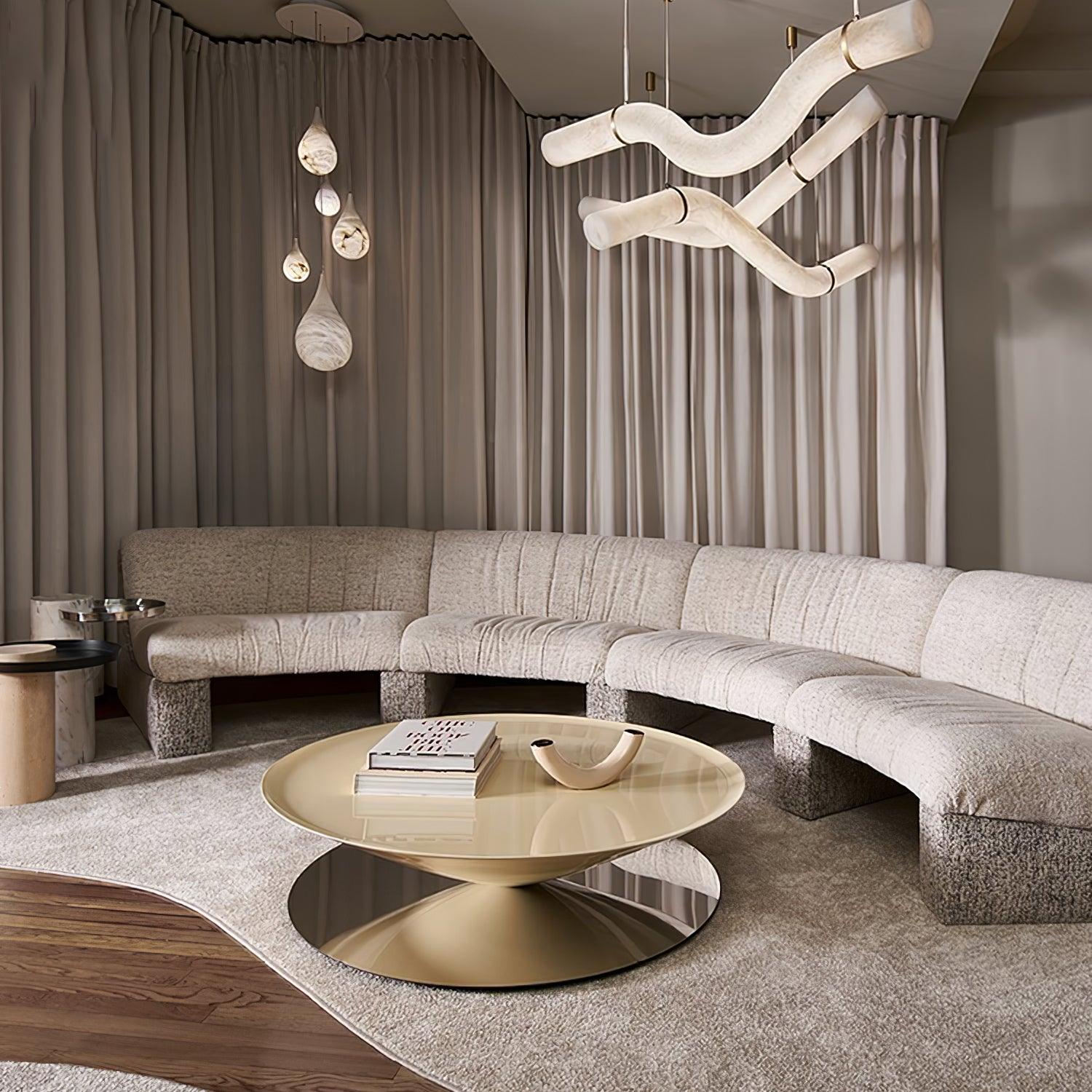 Streamlined Alabaster Pendant Lamp by Bling Lighting Studio